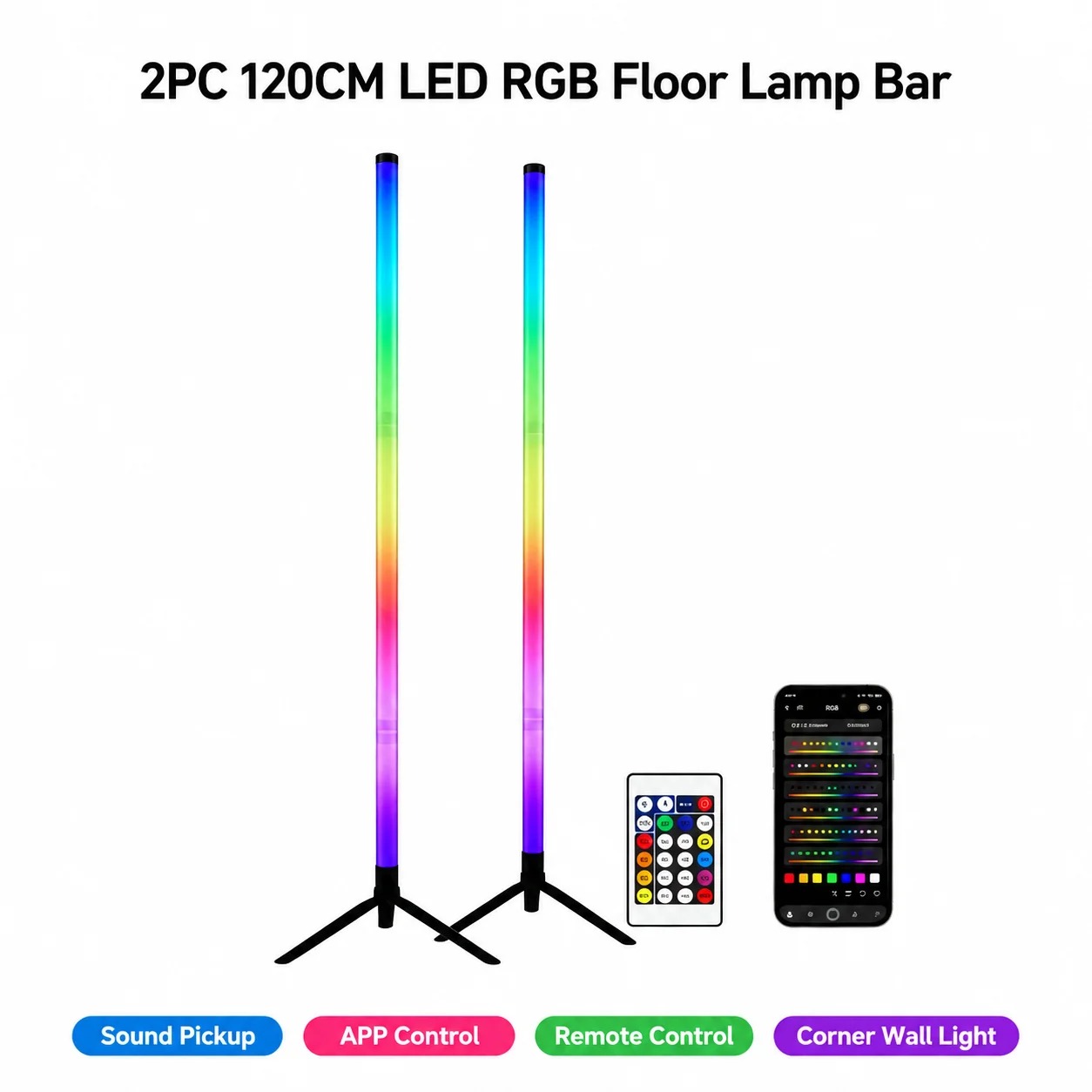 Room Lighting Bedroom Decor - Conjunto com 2 Luminárias de Chão