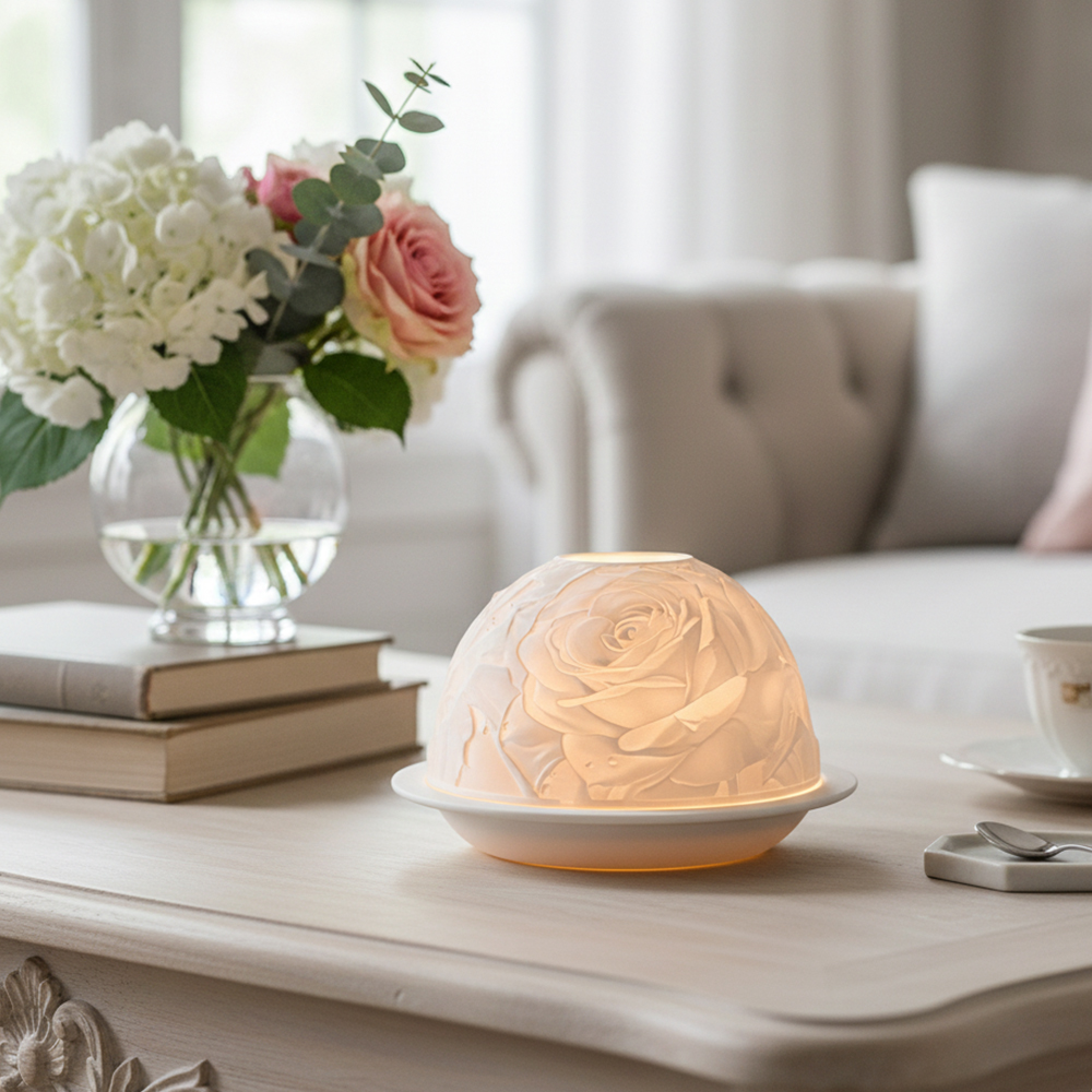 Room Lighting Bedroom Decor - Suporte de vela de porcelana rosa