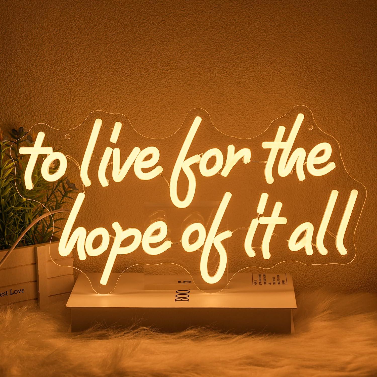 Wall Decor Lighting - Letreiro Neon 'To Live For The