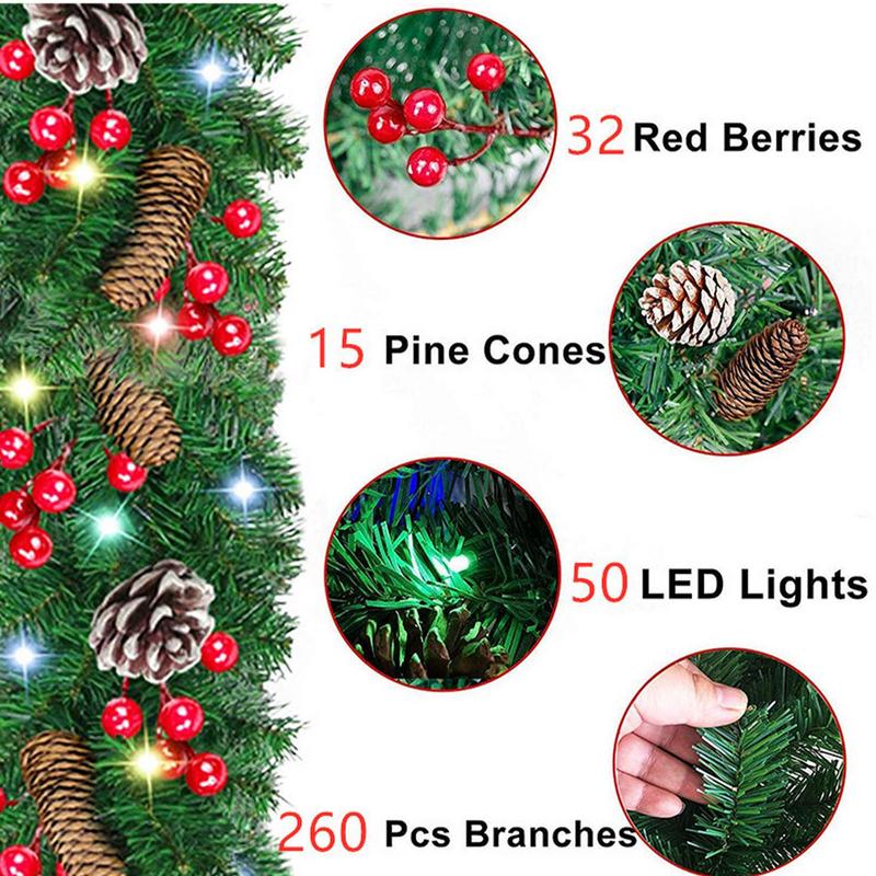 Lighting Decor Company - Guirlanda de natal iluminada, à prova