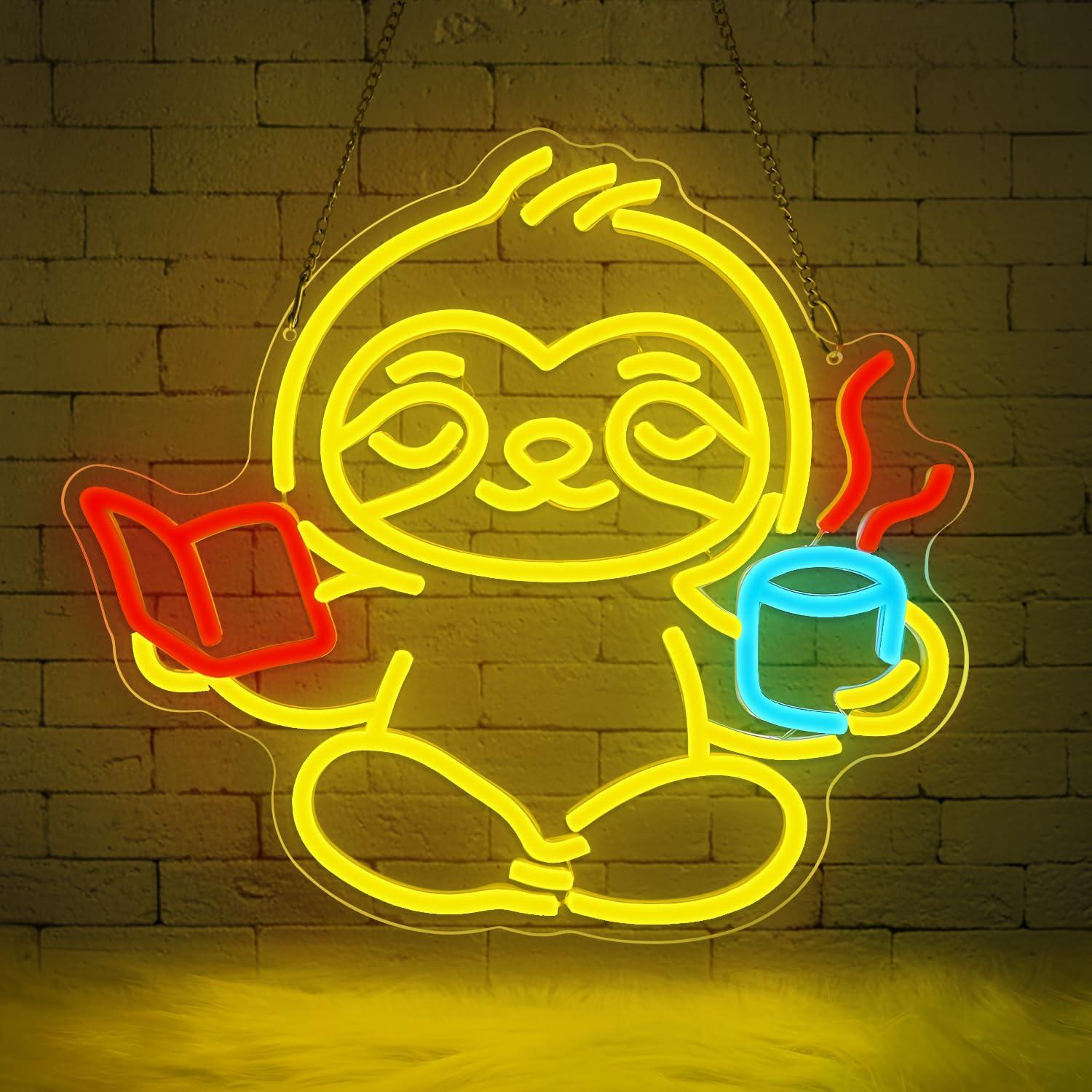 Room Lighting Bedroom Decor - Luminária Neon de Preguiça USB com