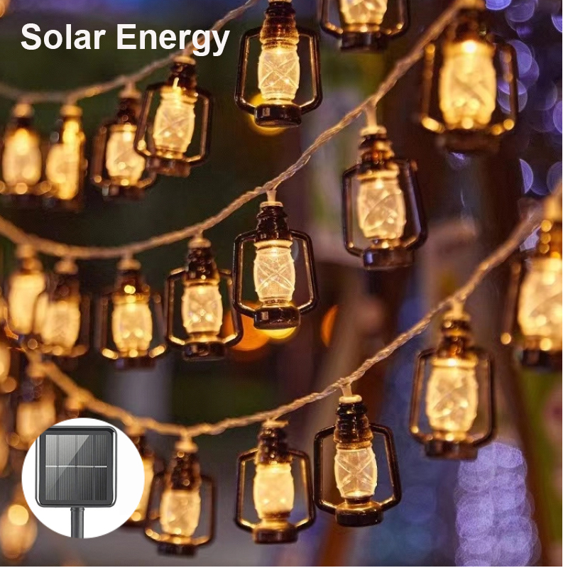 Yard Lighting Decor - 5m/6.5m/7.5m lanterna de acampamento solar luzes