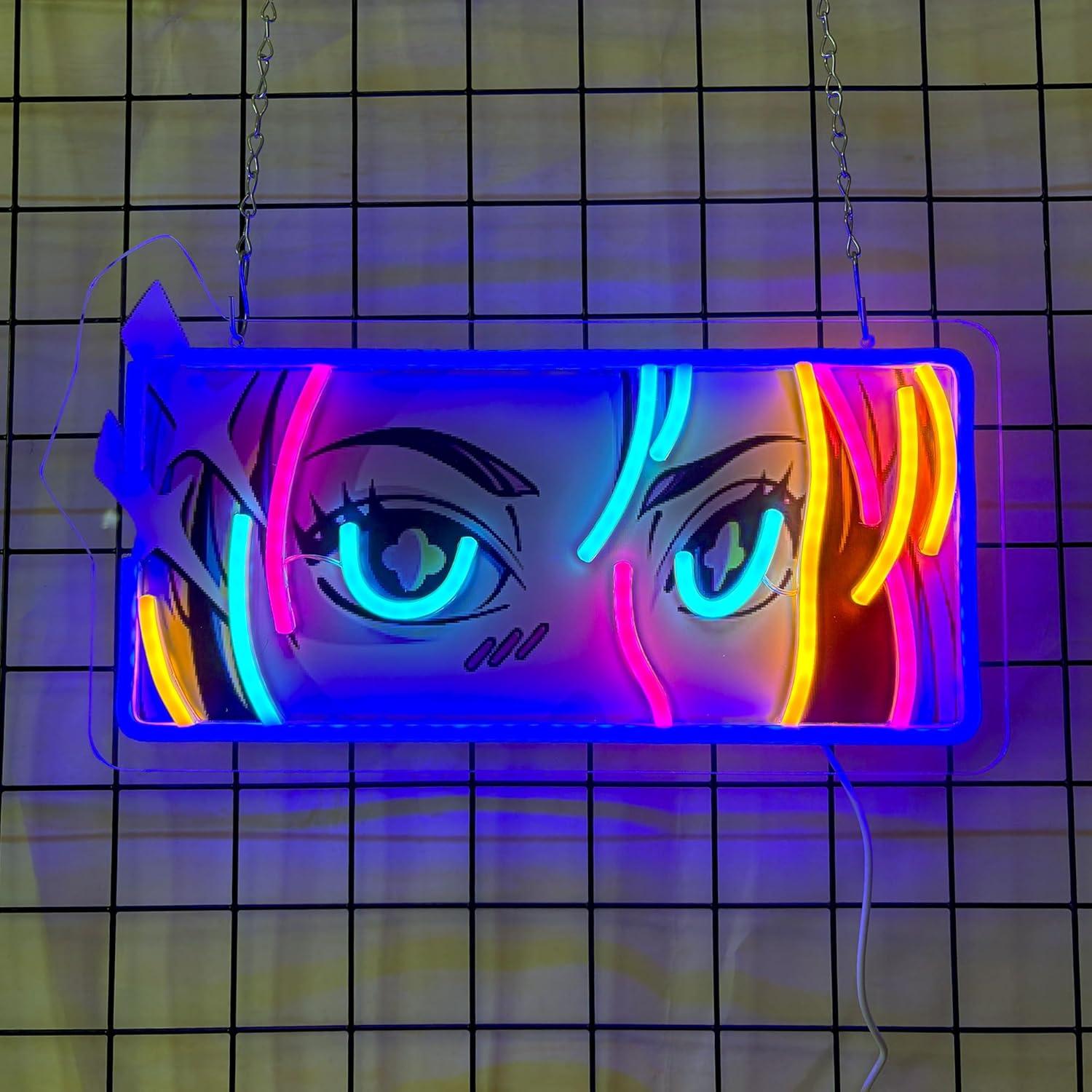 Wall Decor Lighting - Letreiro Neon Olhos Apaixonados, Luzes LED