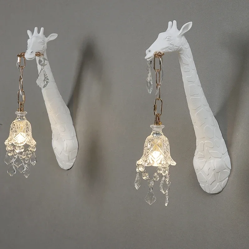 Lighting Decoration On Wall - Nordic nova resina girafa led luz