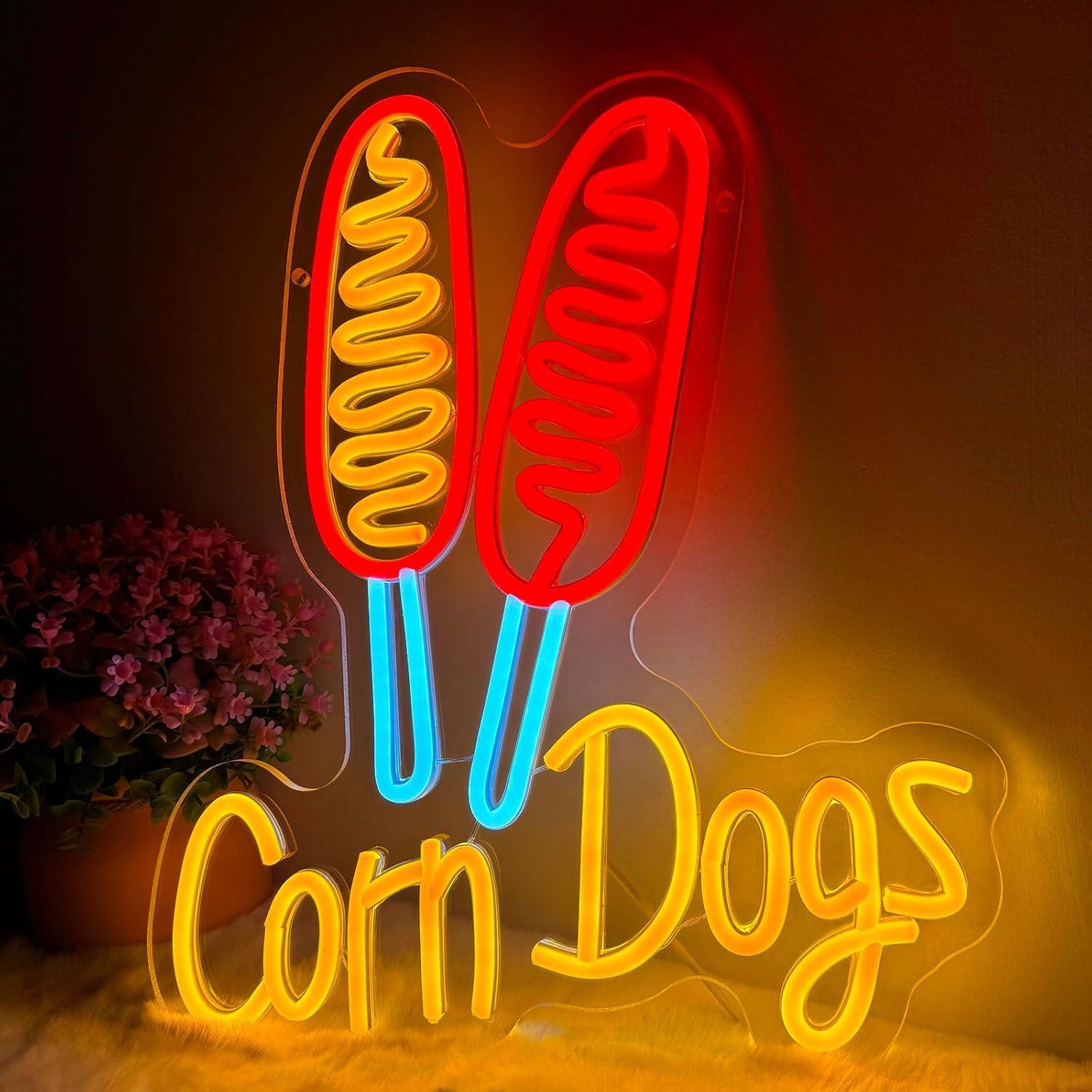 Wall Decor Lighting - Letreiro Neon Corn Dog: Luzes LED