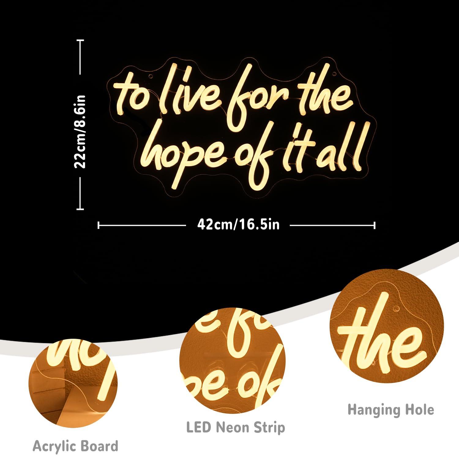 Letreiro Neon 'To Live For The - Wall Decor Lighting avaliação e preço
