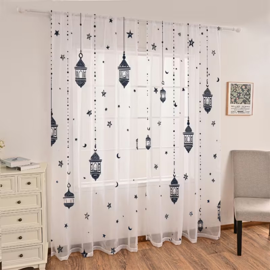 2PCS Cortinas Transparentes co - Office Lighting Decor avaliação e preço