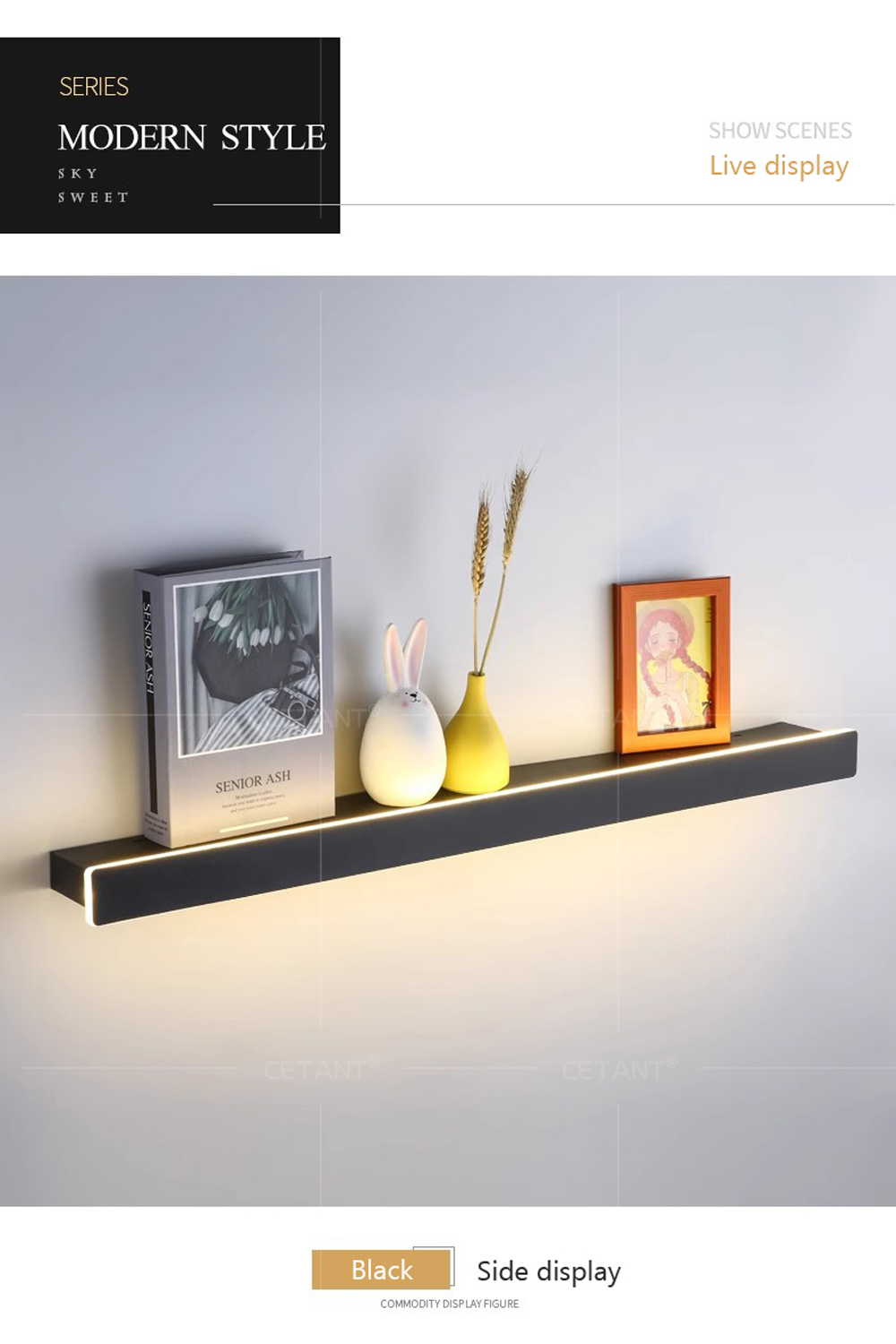 Prateleira flutuante moderna c - Lighting Room Decor Photo avaliação e preço