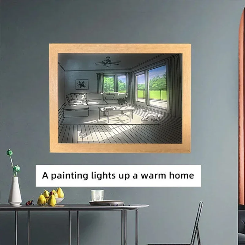 Pintura decorativa de luz led, - Lighting Room Decor Photo avaliação e preço