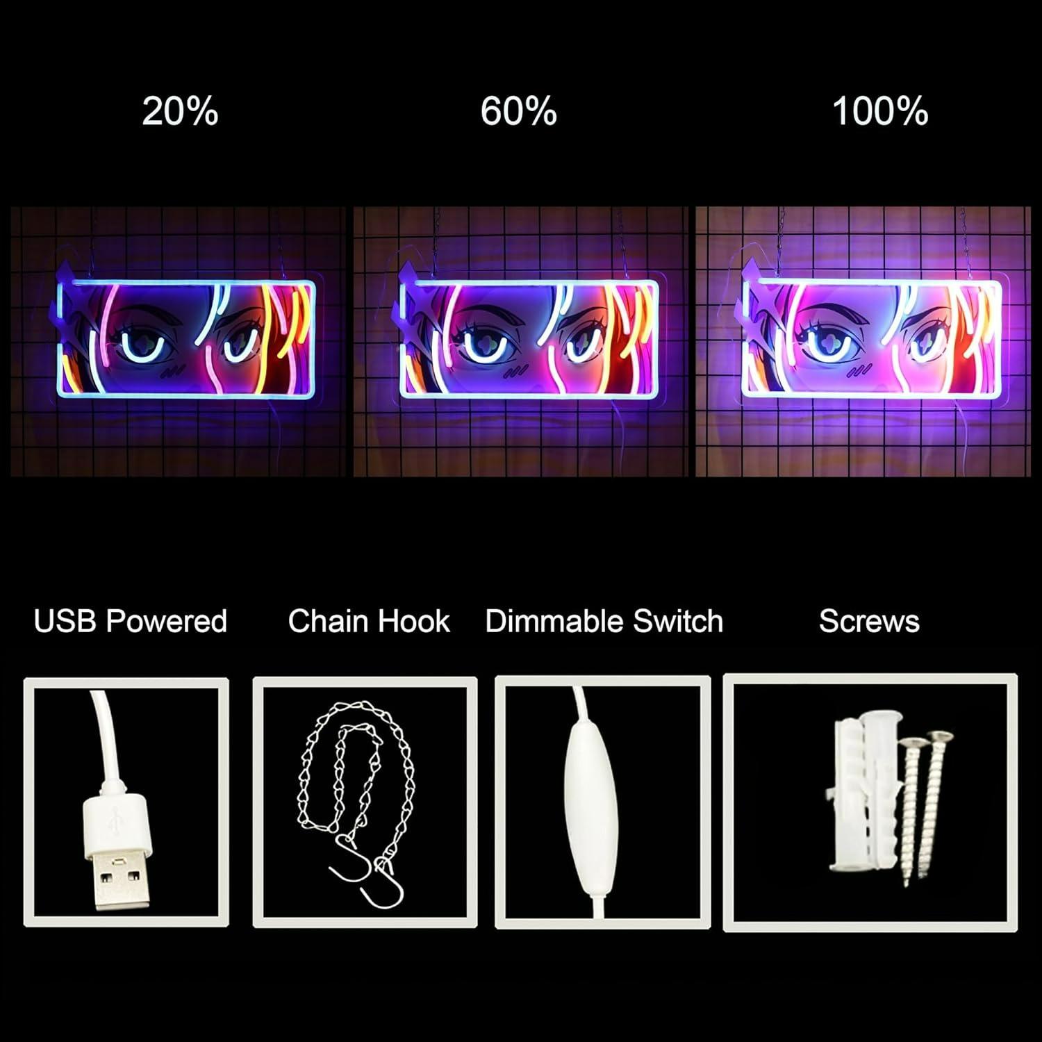 Letreiro Neon Olhos Apaixonado - Wall Decor Lighting avaliação e preço