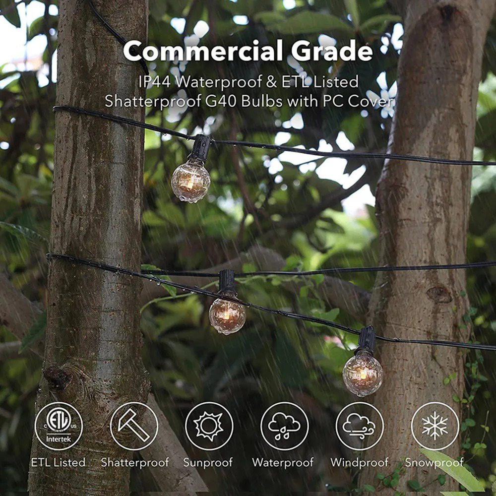 Luzes de Cordão G40 de 8M/15M  - String Light Outdoor avaliação e preço