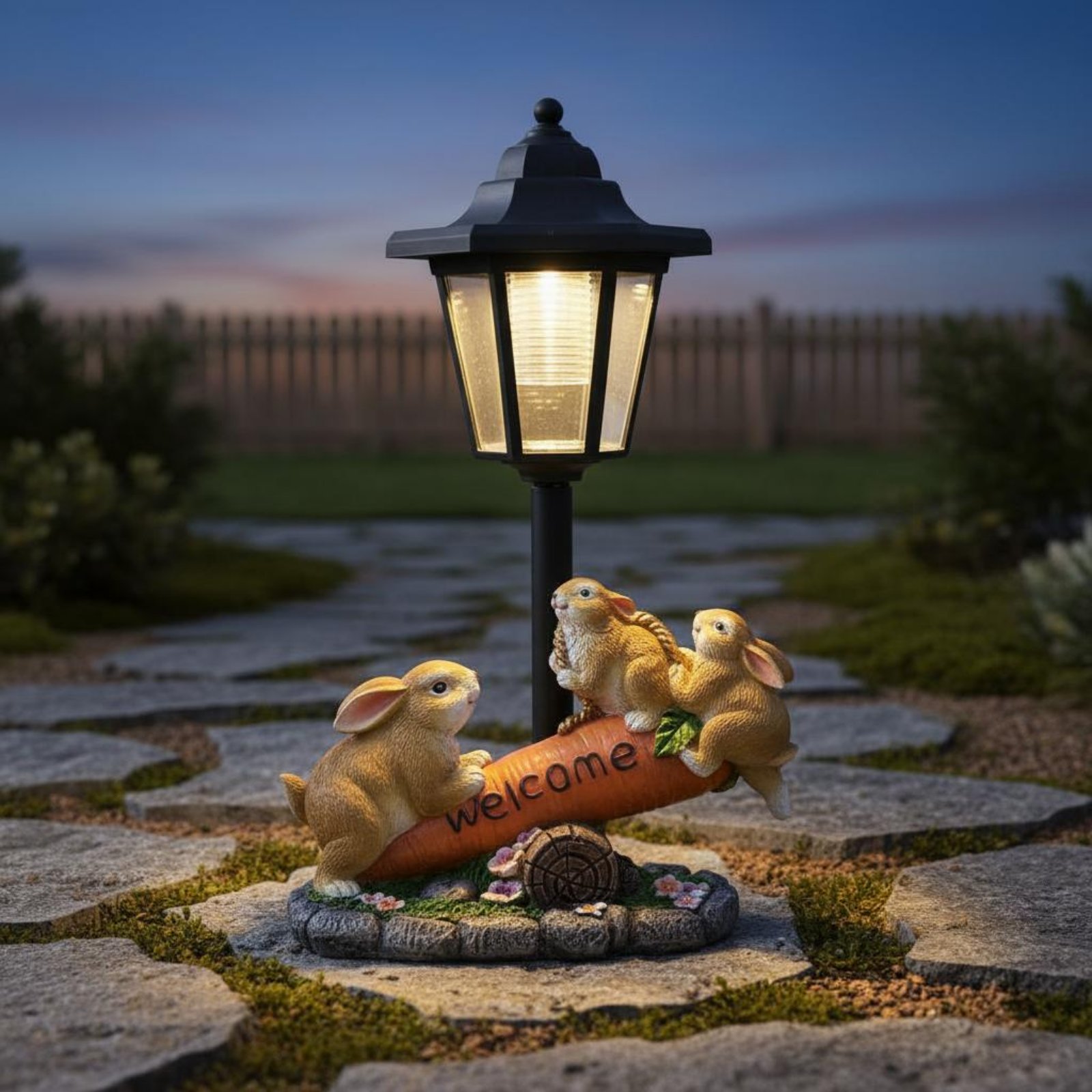 Estátua de Coelho Solar Decora - Yard Lighting Decor avaliação e preço