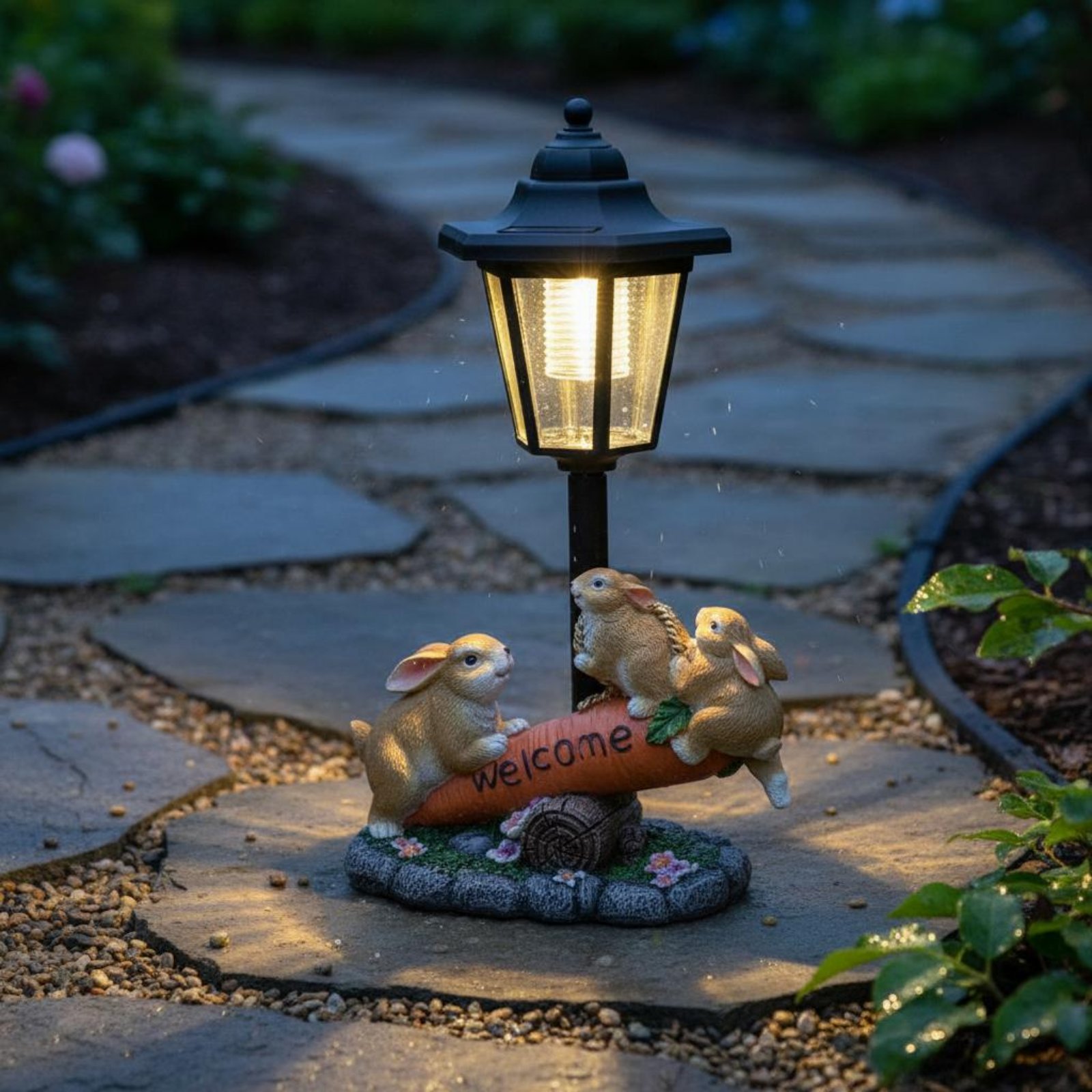 Estátua de Coelho Solar Decora - Yard Lighting Decor avaliação e preço