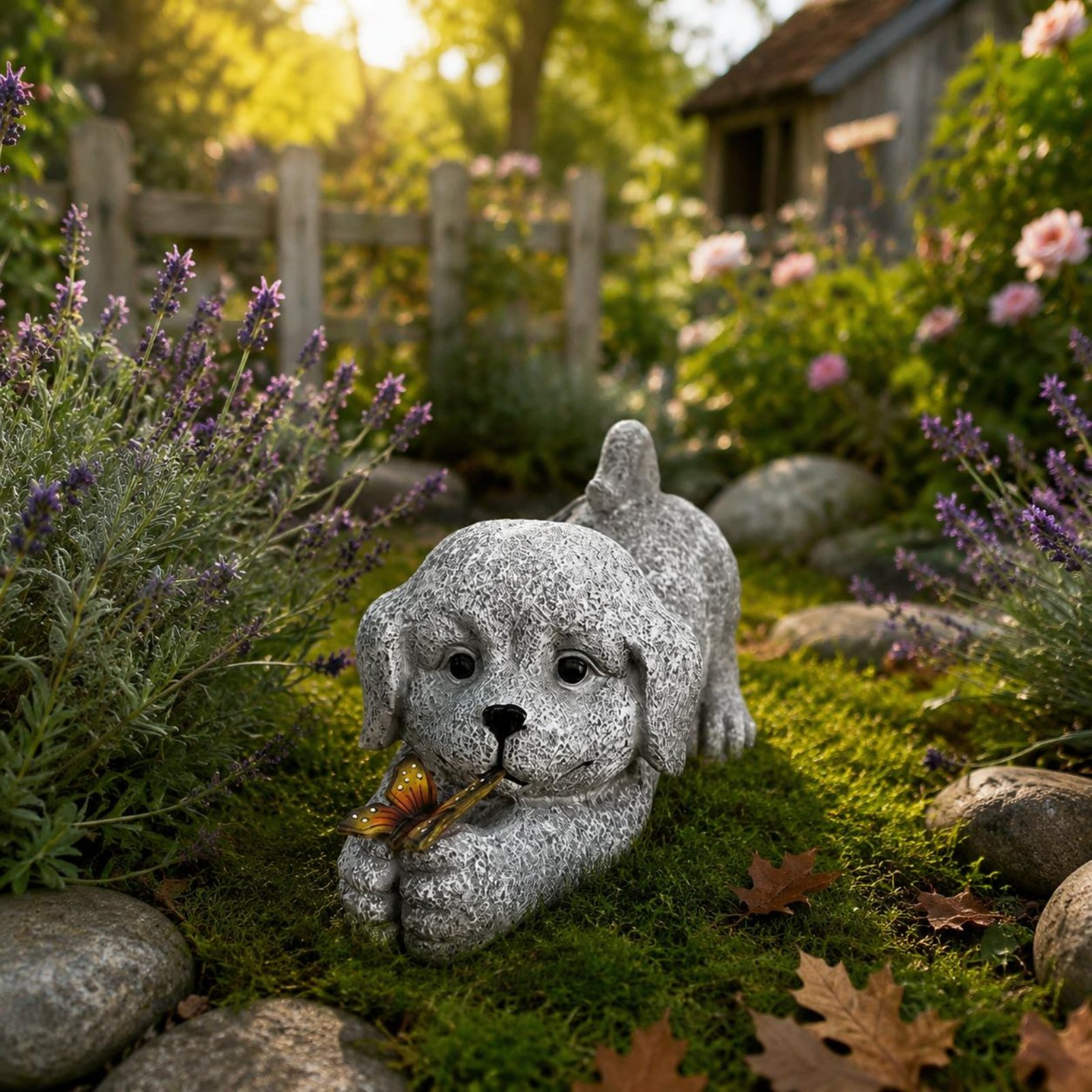 Estátua de Cão Solar em Resina - Yard Lighting Decor avaliação e preço
